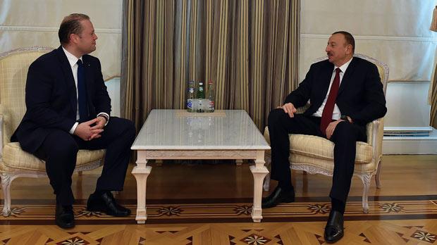 Prime Minister Joseph Muscat with Azerbaijan President Ilham Aliyev DOI