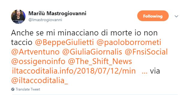 Marilu Mastrogiovanni tweet